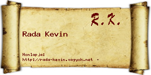 Rada Kevin névjegykártya